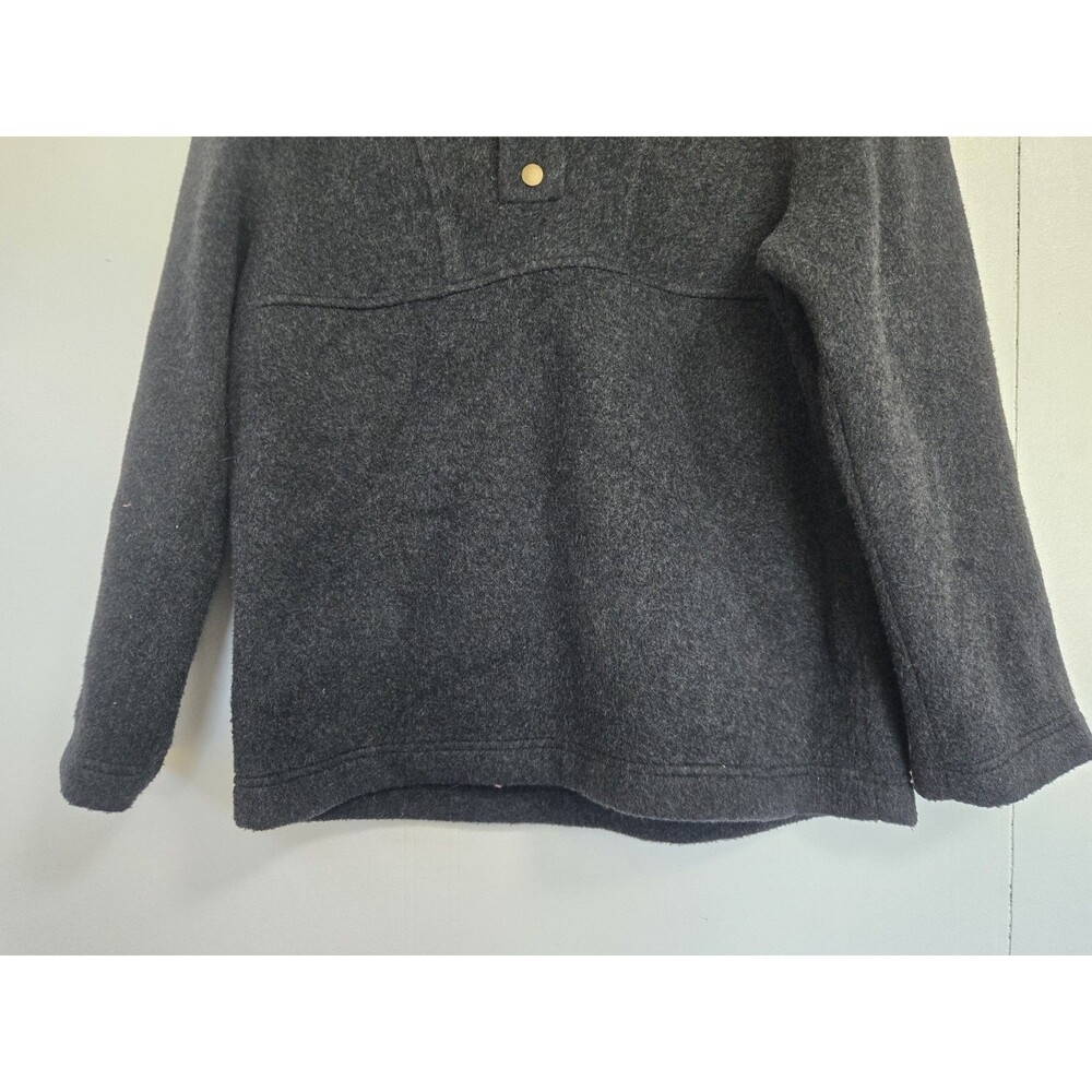 Orvis Sweater Womens Size M Snap Pullover Faux Fur Collar Grey Jacket Outdoor - Picture 3 of 9